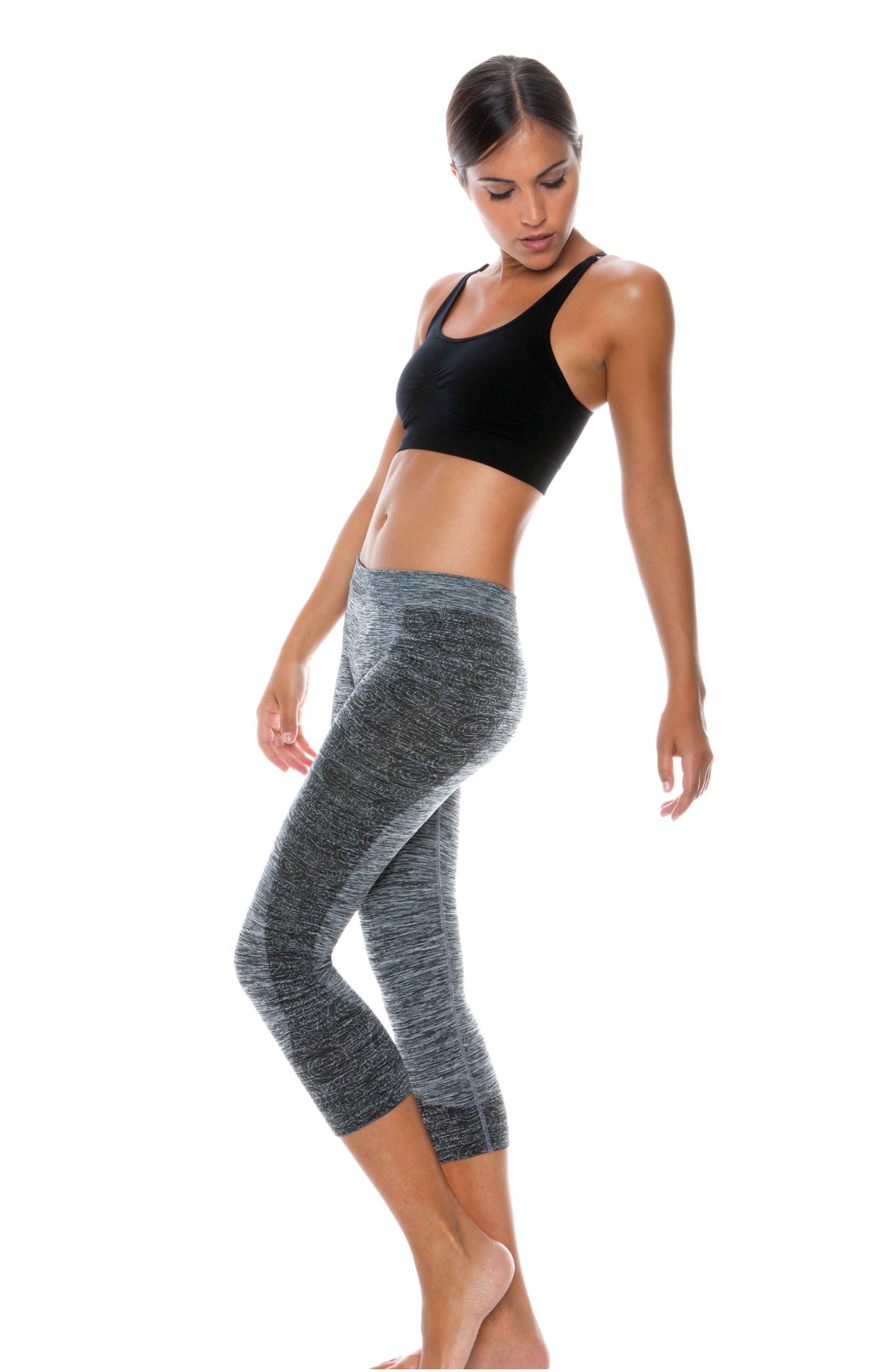 Control Body 610254 Sports Leggings Melange/Grey