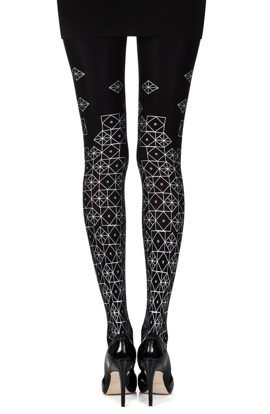 Zohara "Kaleidoscope" Black Print Tights