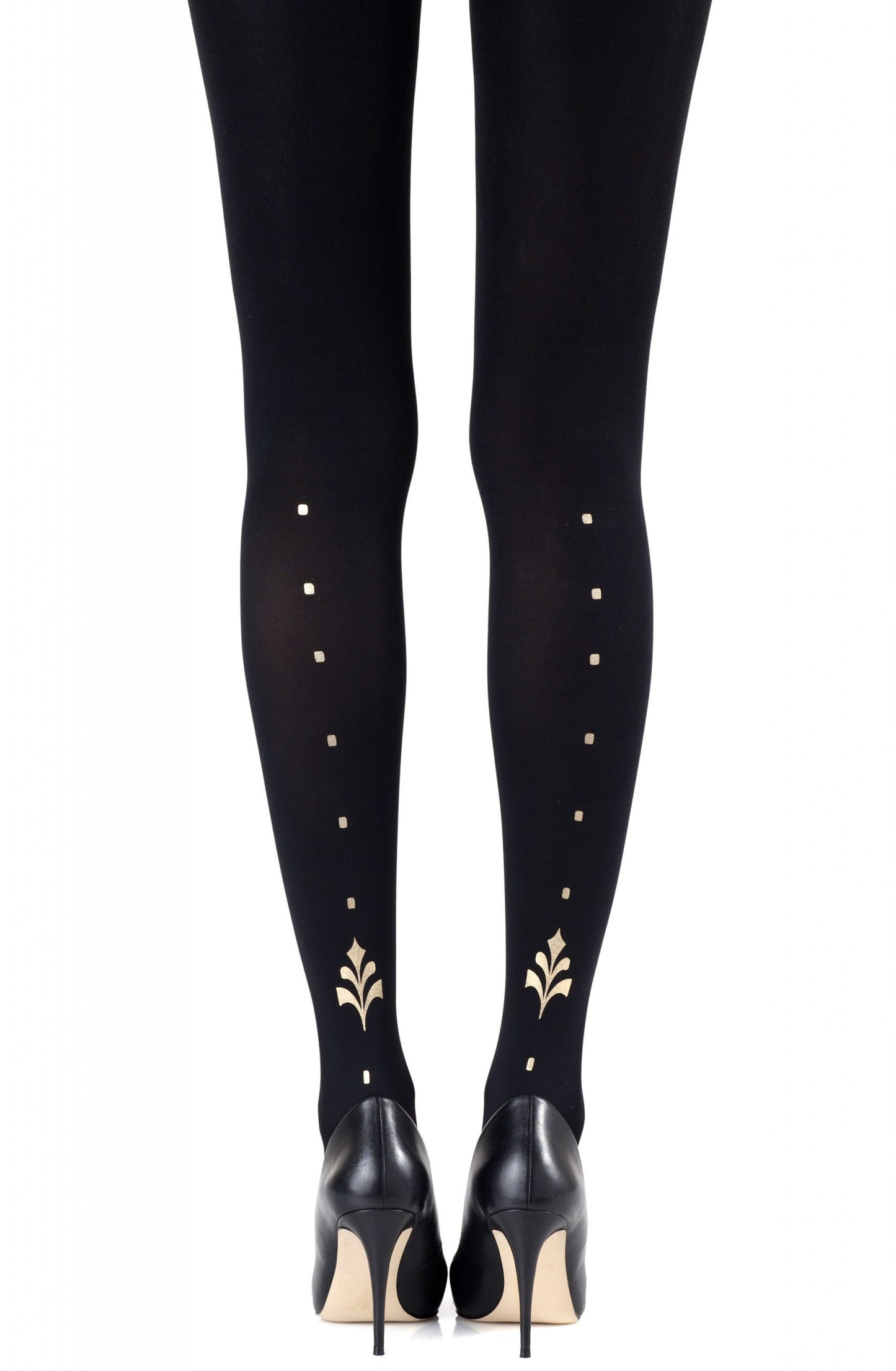 Zohara "Dot Calm" Gold Print Tights