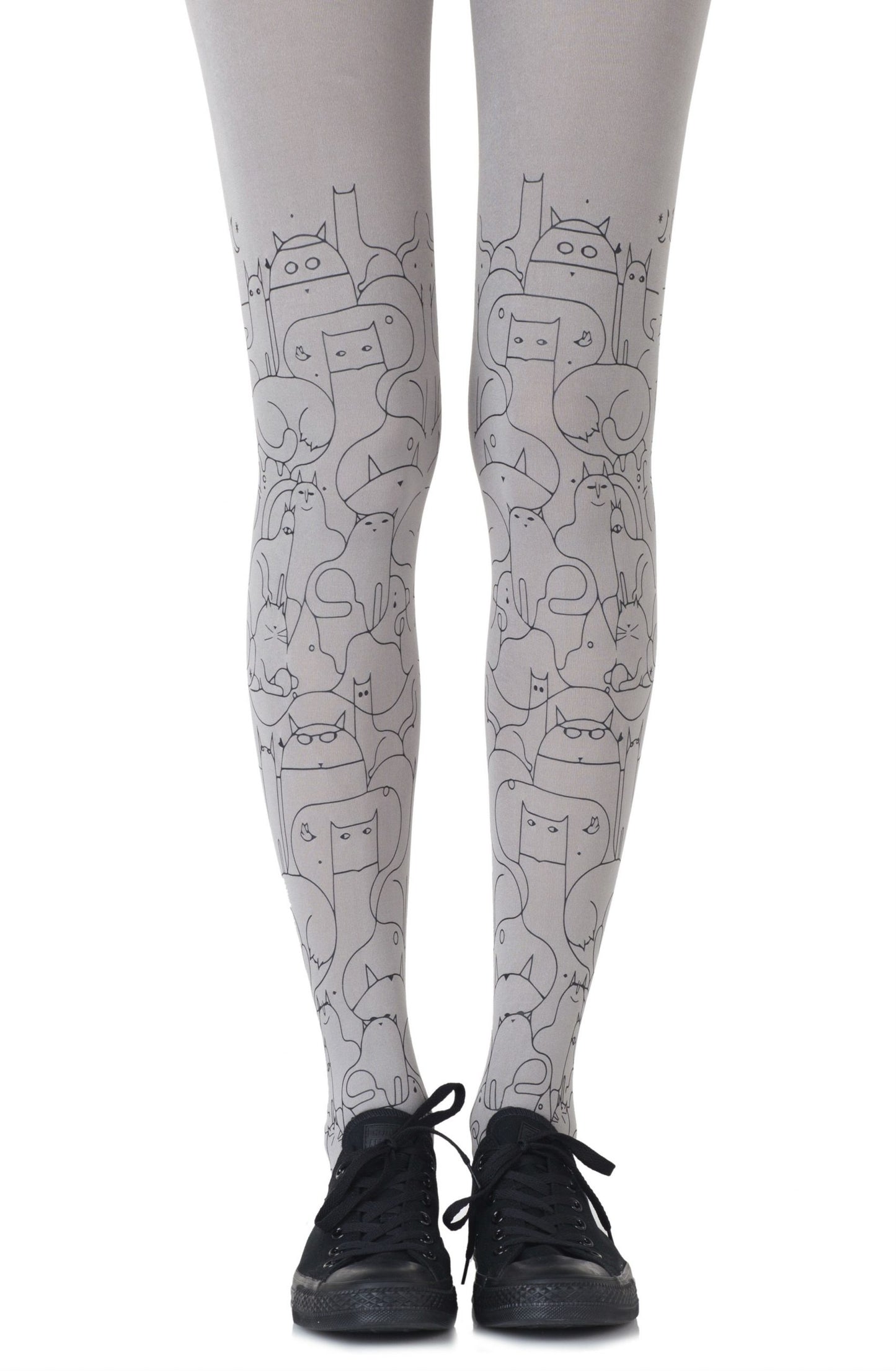 Zohara "Cat Lady" Light Grey Tights