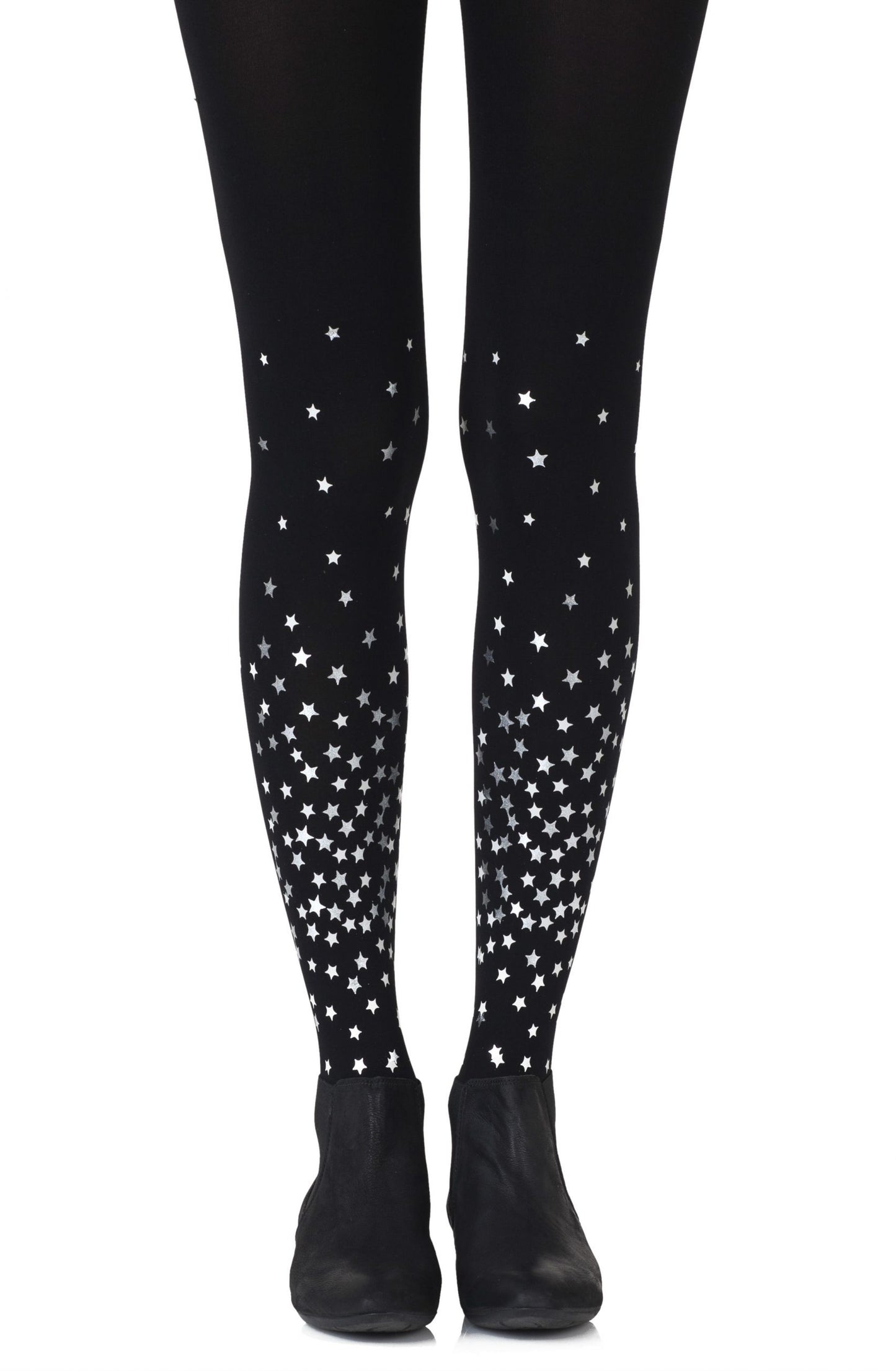 Zohara "Rise And Shine" Silver Print Tights