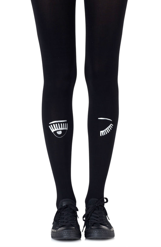 Zohara "Wink Wink" Black Tights