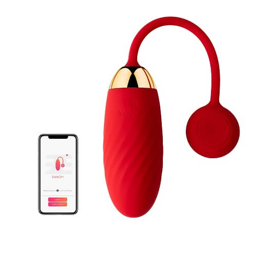 Svakom Ella APP Controlled Silicone Vibrating Egg  Red